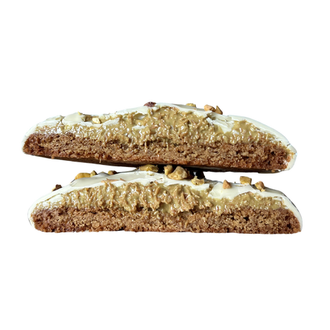 White Dubai Cookie skåret over
